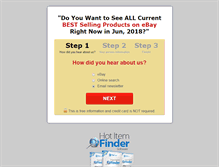 Tablet Screenshot of hotitemfinder.com
